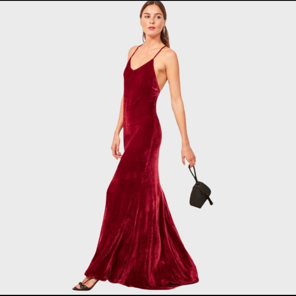 Reformation Rimini Velvet Dress, sz M